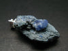 Benitoite Cluster Silver Pendant From California - 1.2" - 2.46 Grams