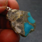 Genuine Turquoise Silver Pendant From Sleeping Beauty Arizona - 1.1" - 2.2 Grams