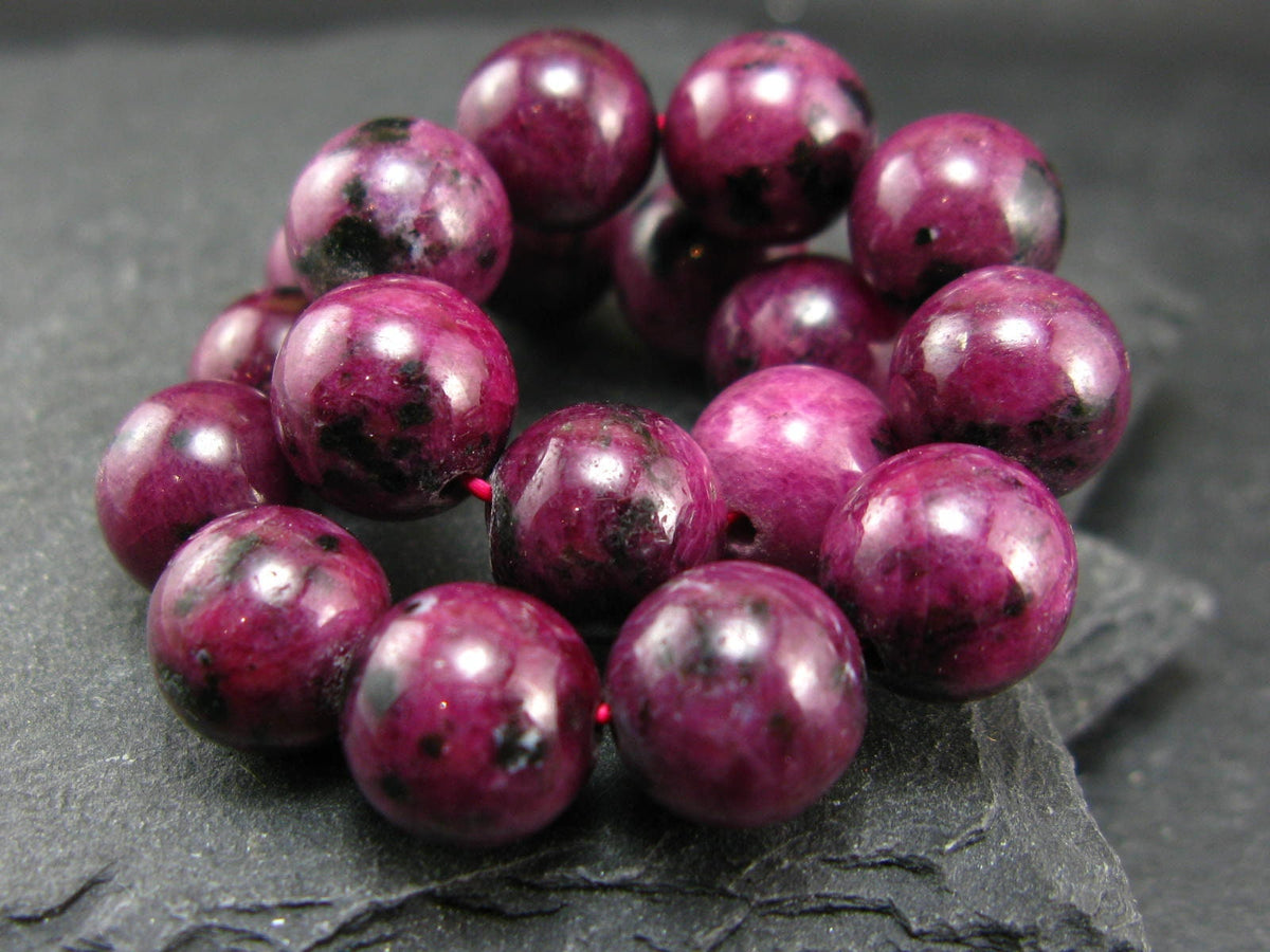 Ruby Genuine Bracelet ~ 7 Inches ~ 10mm Round Beads