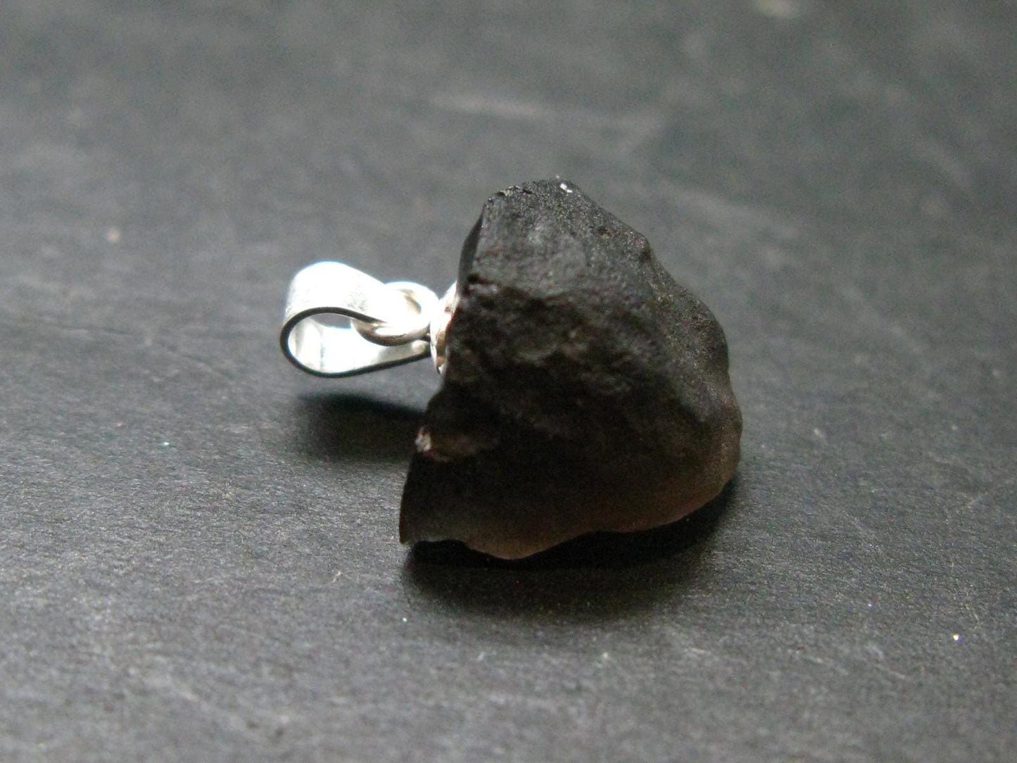 Rare Saffordite Cintamani Stone Pseudotektite Pendant from Arizona USA - 7.45 Carats - 0.7"