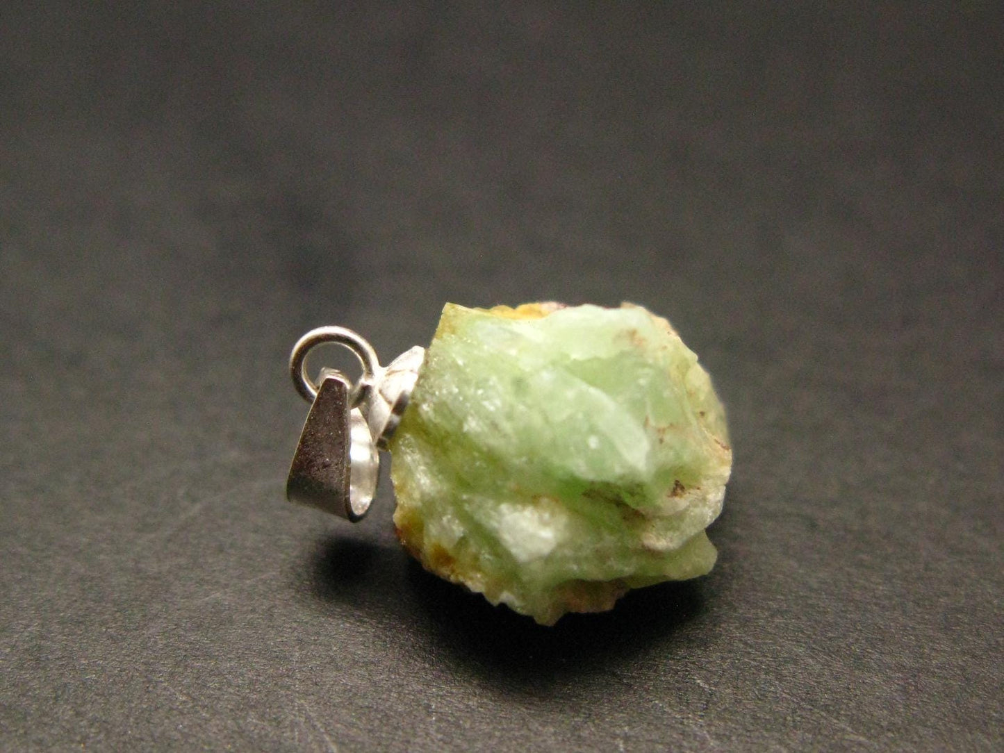 Very Rare Phosphophyllite Silver Pendant From Bolivia - 0.7" - 1.93 Grams