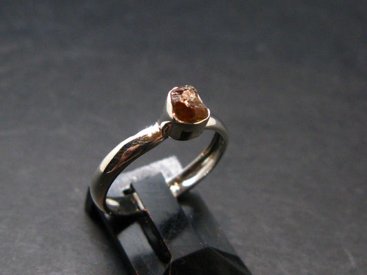 Fire Red Zincite Zinkite 925 Silver Ring from Poland - Size 6 - 1.61 Grams