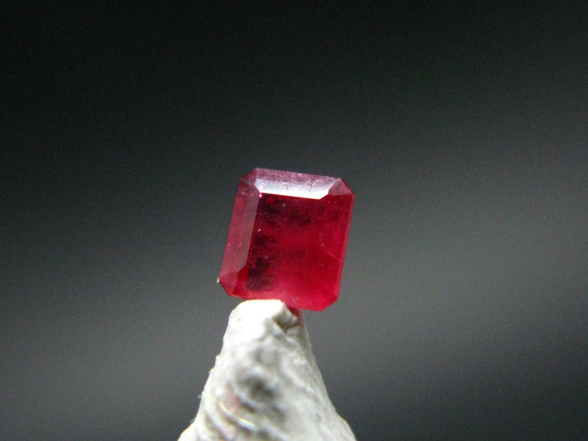 Beautiful Rare Gem Bixbite Red Beryl Emerald Cut Stone From Utah USA - 0.13 Carats - 3.2x2.9mm