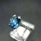 Natural Faceted Round Swiss Blue Topaz Crystal Sterling Silver Ring - 2.16 Grams - Size 7.75