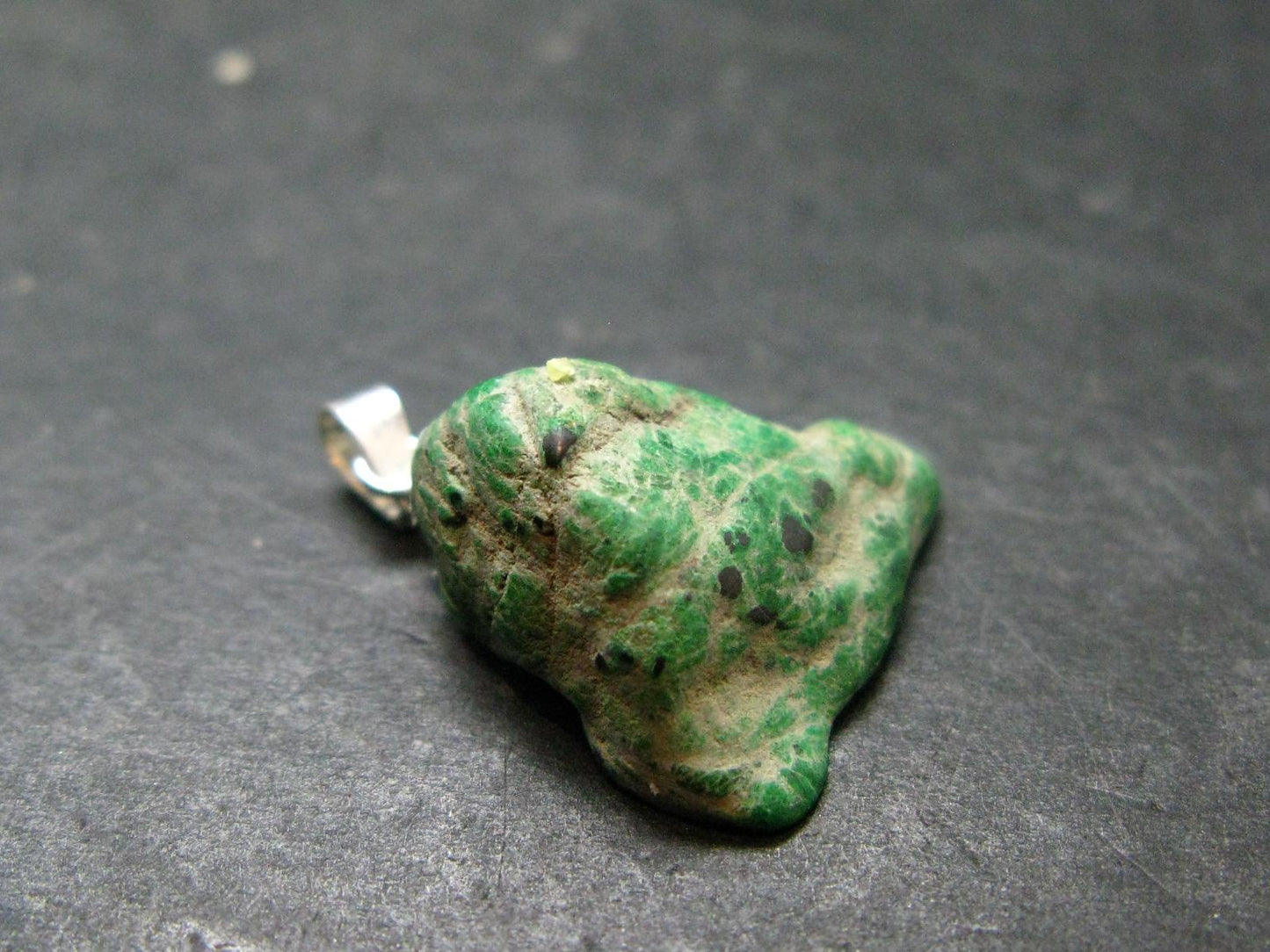 Extremely Rare Natural Maw Sit Sit Crystal Silver Pendant from Myanmar - 1.0" - 4.0 Grams