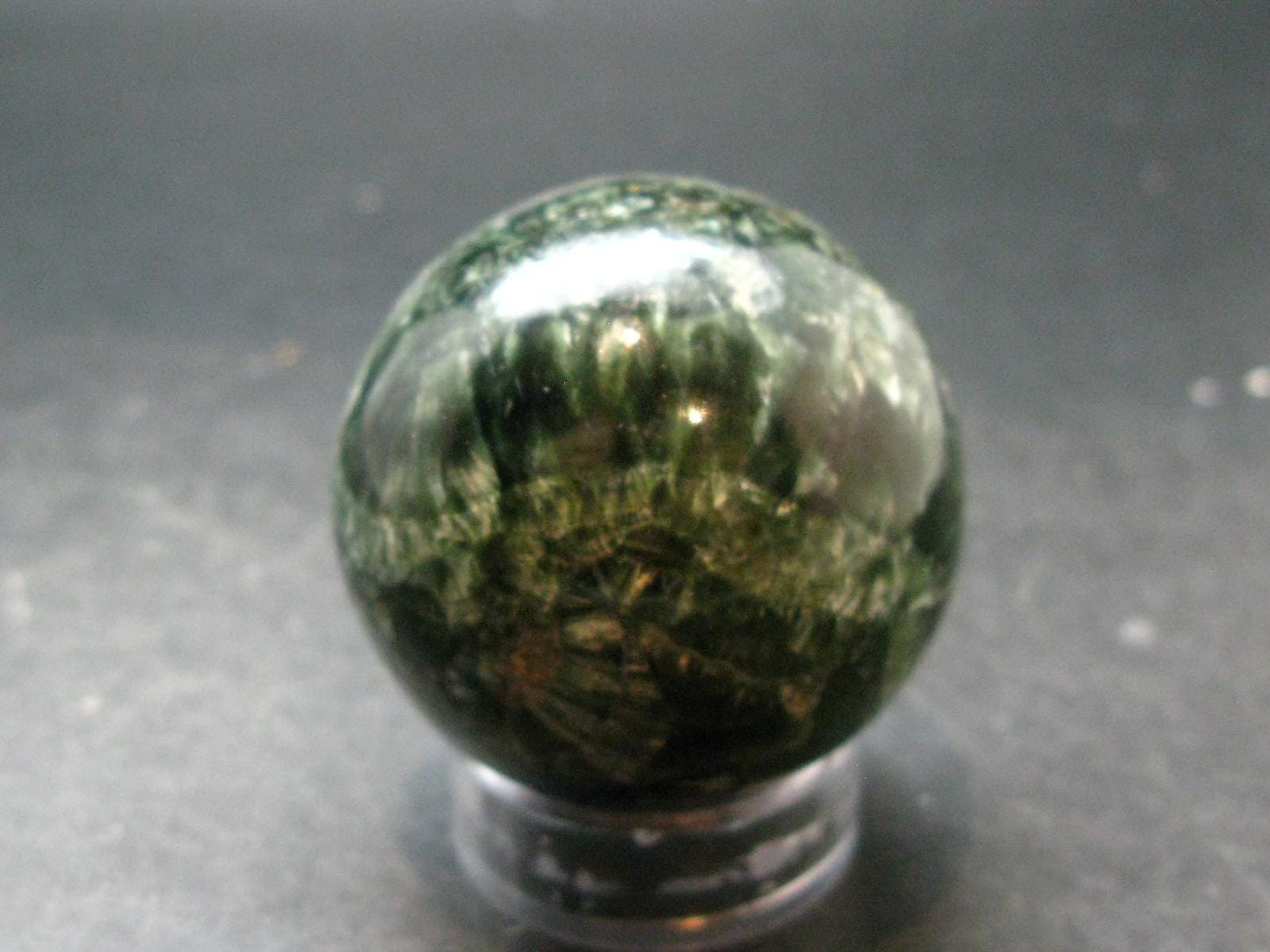 Nice Polished Seraphinite Clinochlore Sphere From Russia - 1.8"