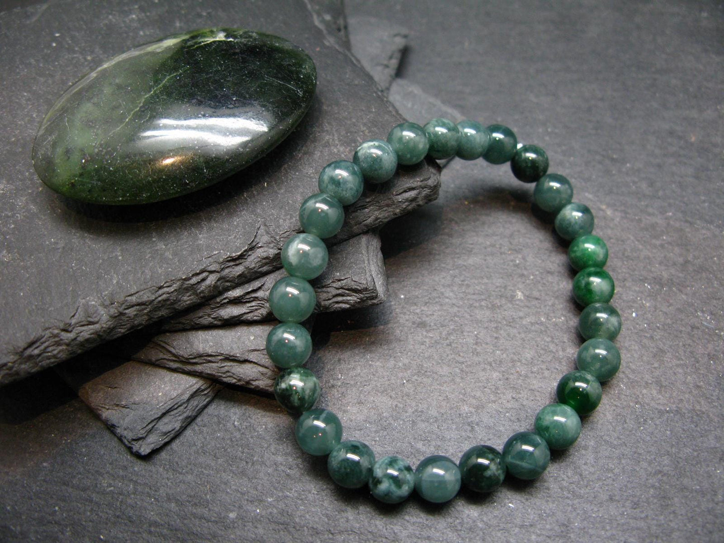 Guatemala Jade Jadeite Genuine Bracelet ~ 7 Inches ~ 7mm Round Beads