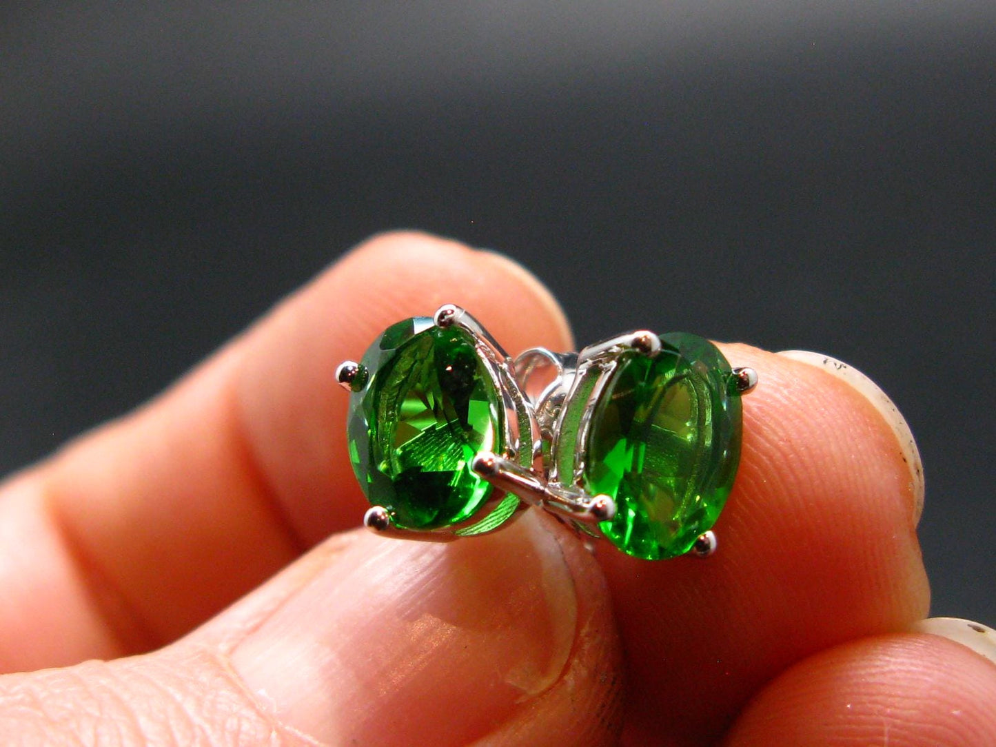 Helenite Gaia Stone Gem Sterling Silver Earrings From Washington - 2.4 Carats