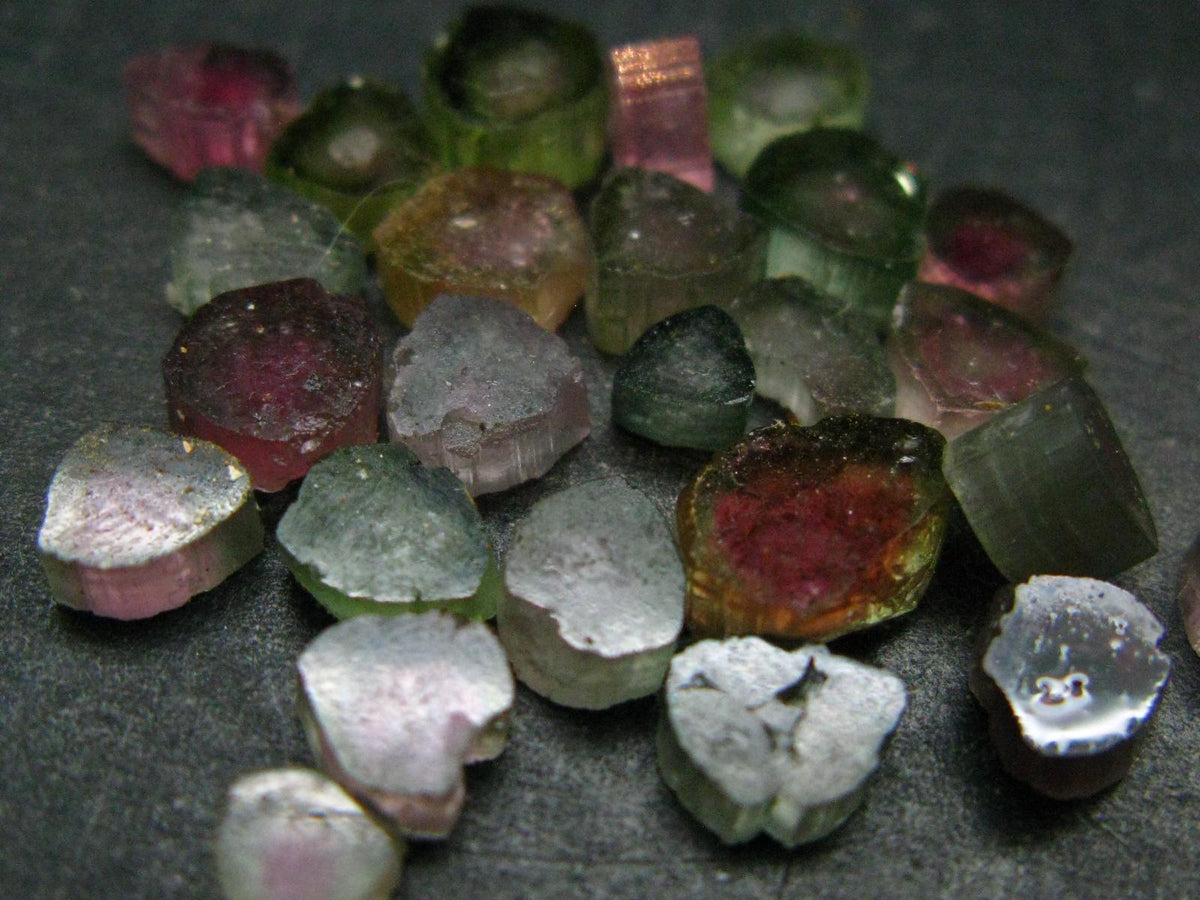 Lot of 25 Watermelon Tourmaline Crystal Slices From Brazil - 20 Carats