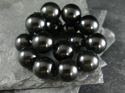 Black Obsidian Genuine Bracelet ~ 7 Inches ~ 12mm Round Beads