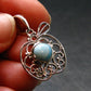 Summer’s Sea!! Rare Polished Cabochon Blue Larimar Pectolite Silver Pendant From Dominican Republic - 1.4" - 2.54 Grams