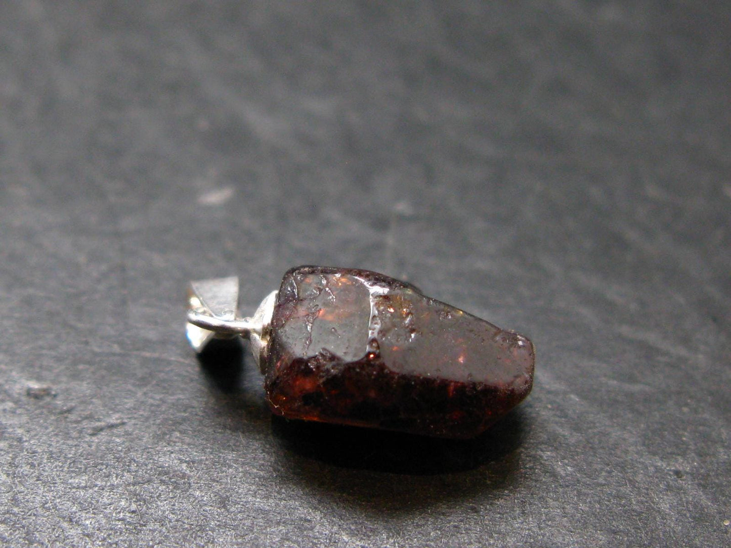 Rare Zircon Crystal Silver Pendant From Tanzania - 0.8" - 1.88 Grams