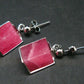 Rhodochrosite Gem Sterling Silver Stud Earrings From Alma Colorado - 1.0" - 7.49 Grams