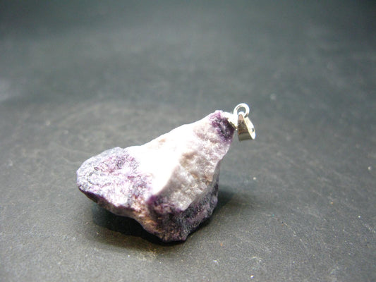 Raw Violet Kämmererite Kammererite Chrome Clinochlore Silver Pendant from Turkey - 1.3"