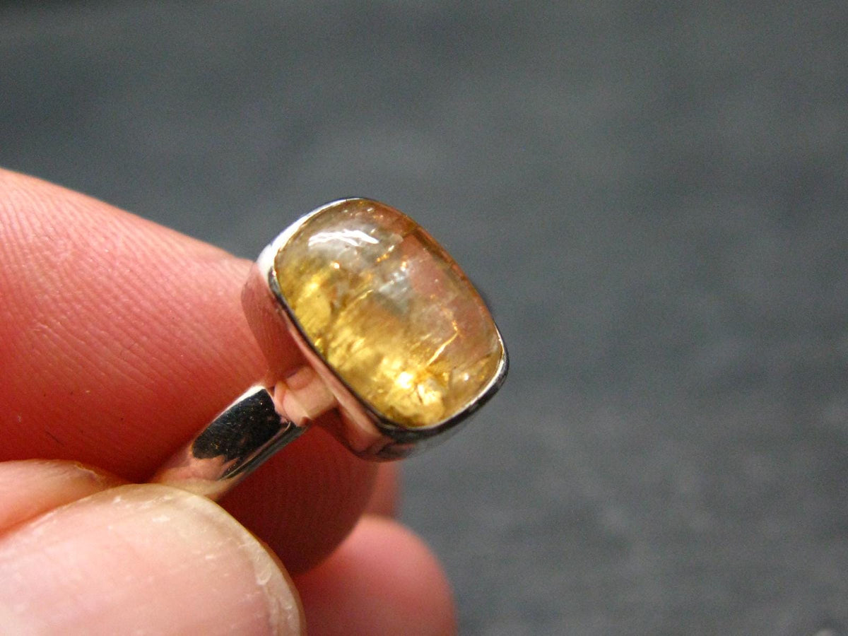 Fabulous Untreated Faceted Gem Imperial Topaz 925 Silver Ring from Brazil - Size 8 - 3.15 Grams