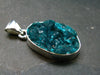 Dioptase Crystal Silver Pendant from Congo - 5.30 Grams - 1.2"