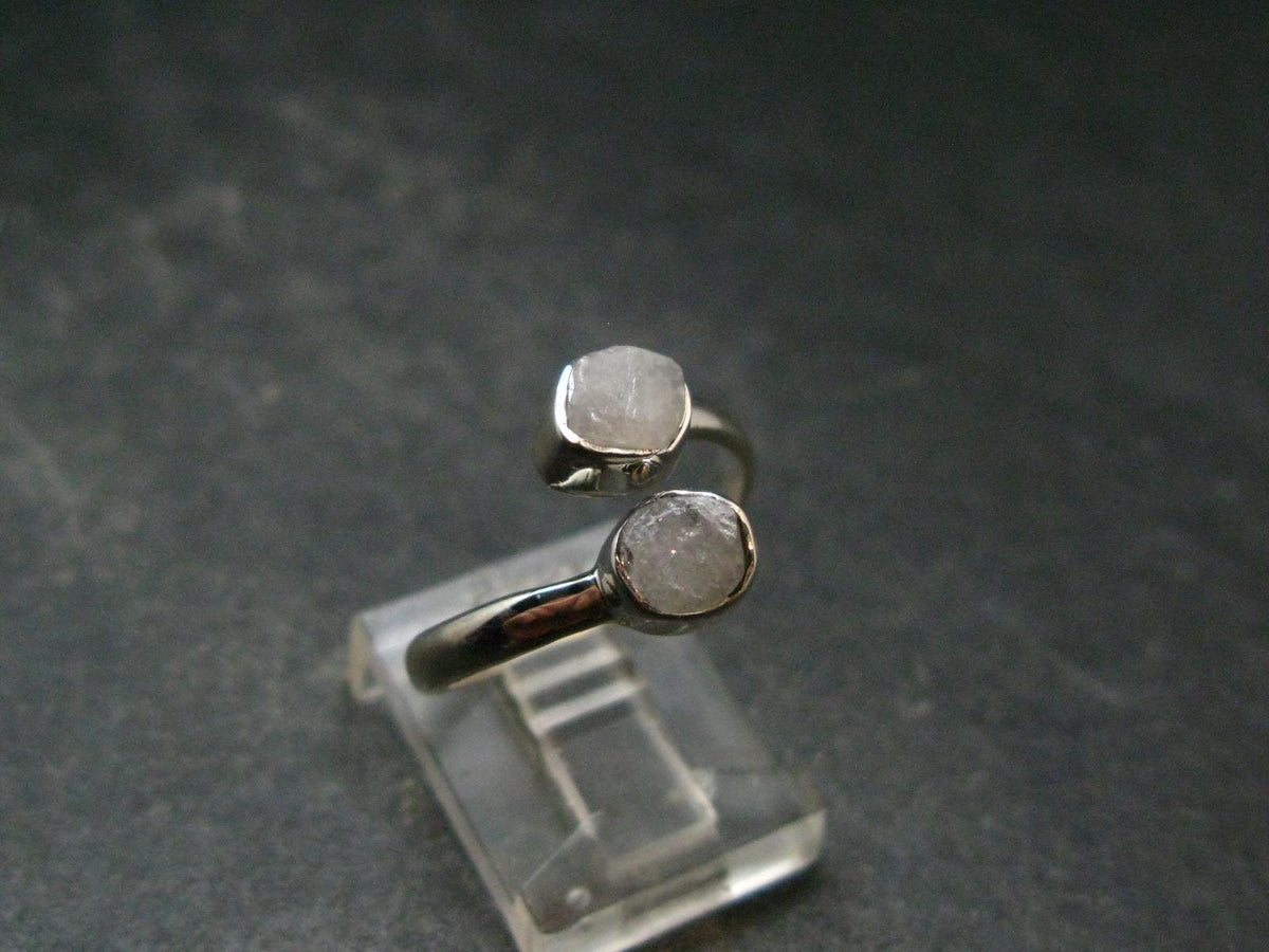 Very Rare White Cryolite 925 Silver Ring from Greenland - Size 8 - 2.32 Grams