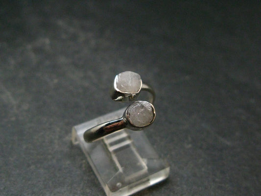 Very Rare White Cryolite 925 Silver Ring from Greenland - Size 8 - 2.32 Grams