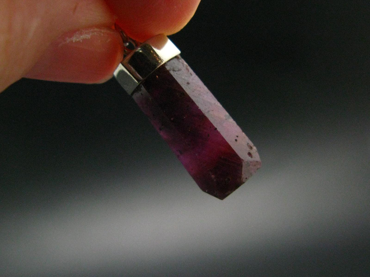 Ruby Silver Pendant from India - 1.3" - 3.09 Grams