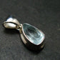 Stunning Genuine Faceted Aquamarine Gem Sterling Silver Pendant From Brazil - 0.9"