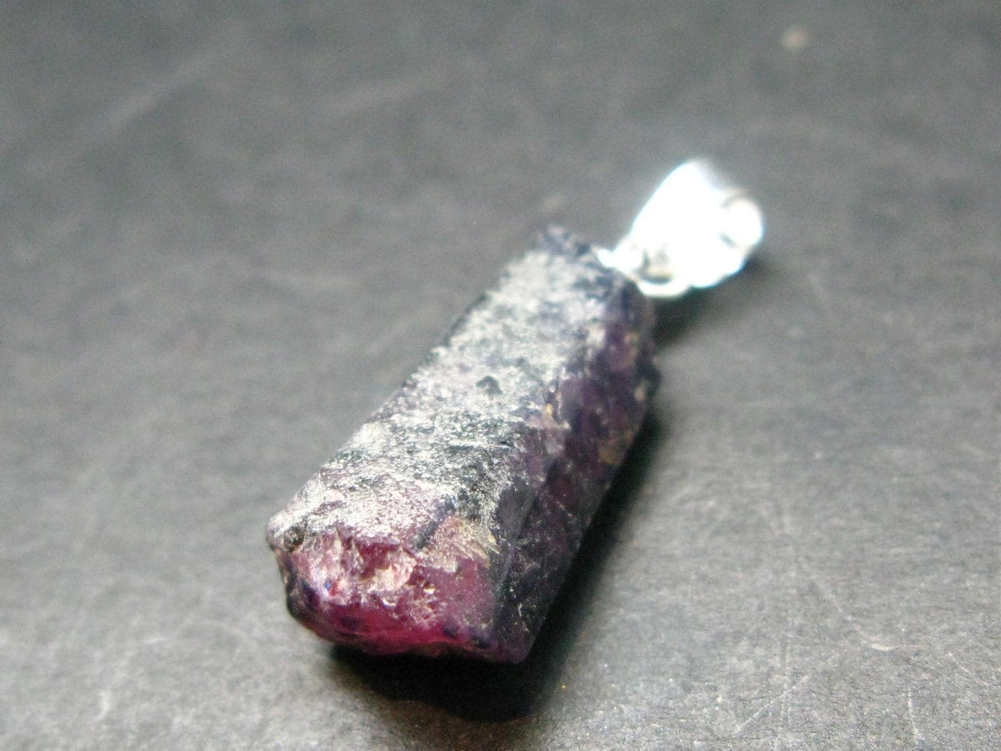 Ruby Crystal Silver Pendant from Winza Tanzania - 0.8" - 2.52 Grams