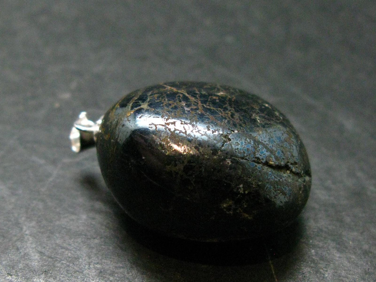 Covelite Covellite Crystal Silver Pendant From Peru - 1.3" - 23.73 Grams