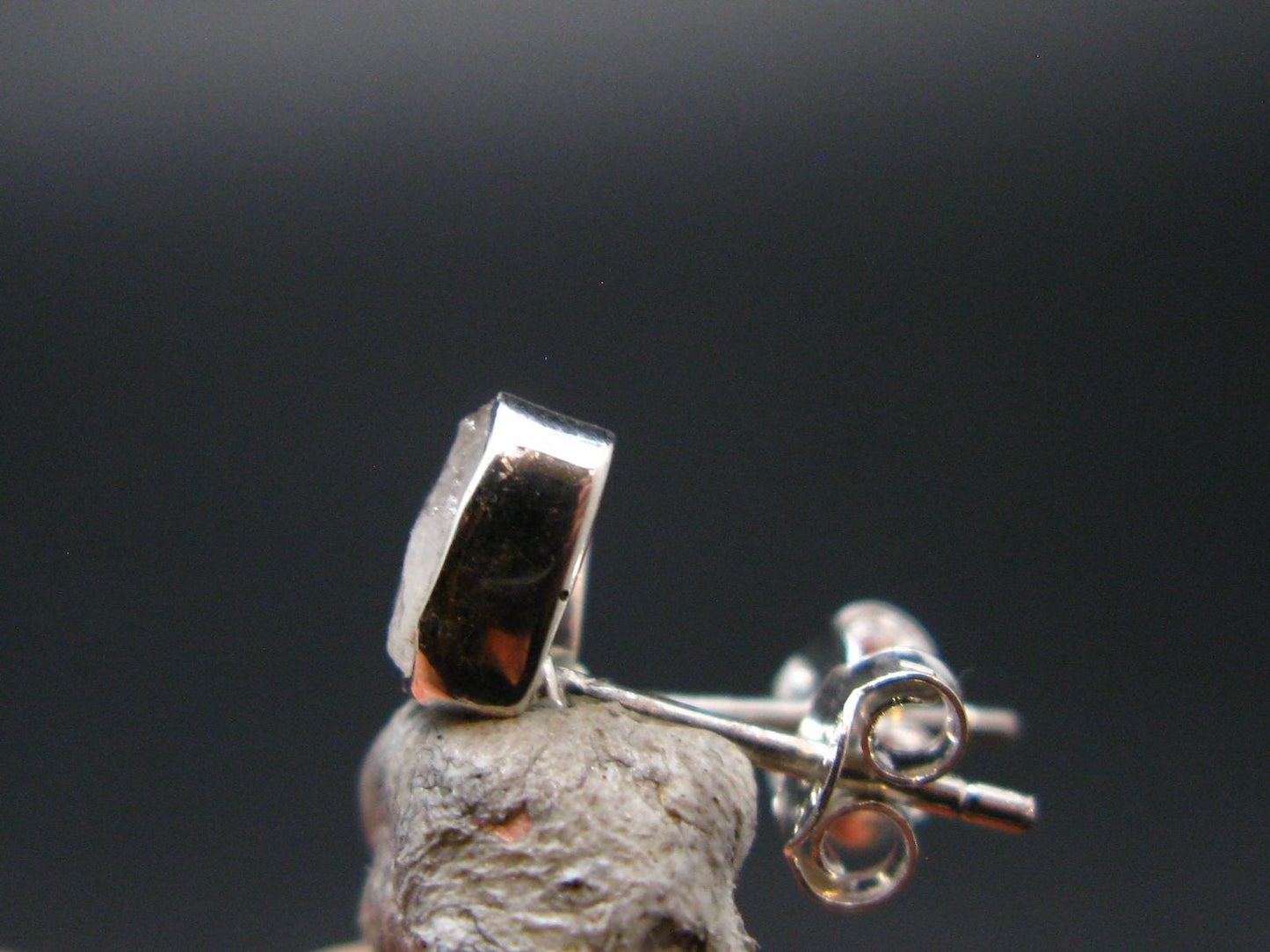 Natrolite Stud Earrings Sterling Silver From Russia - 1.13 Grams