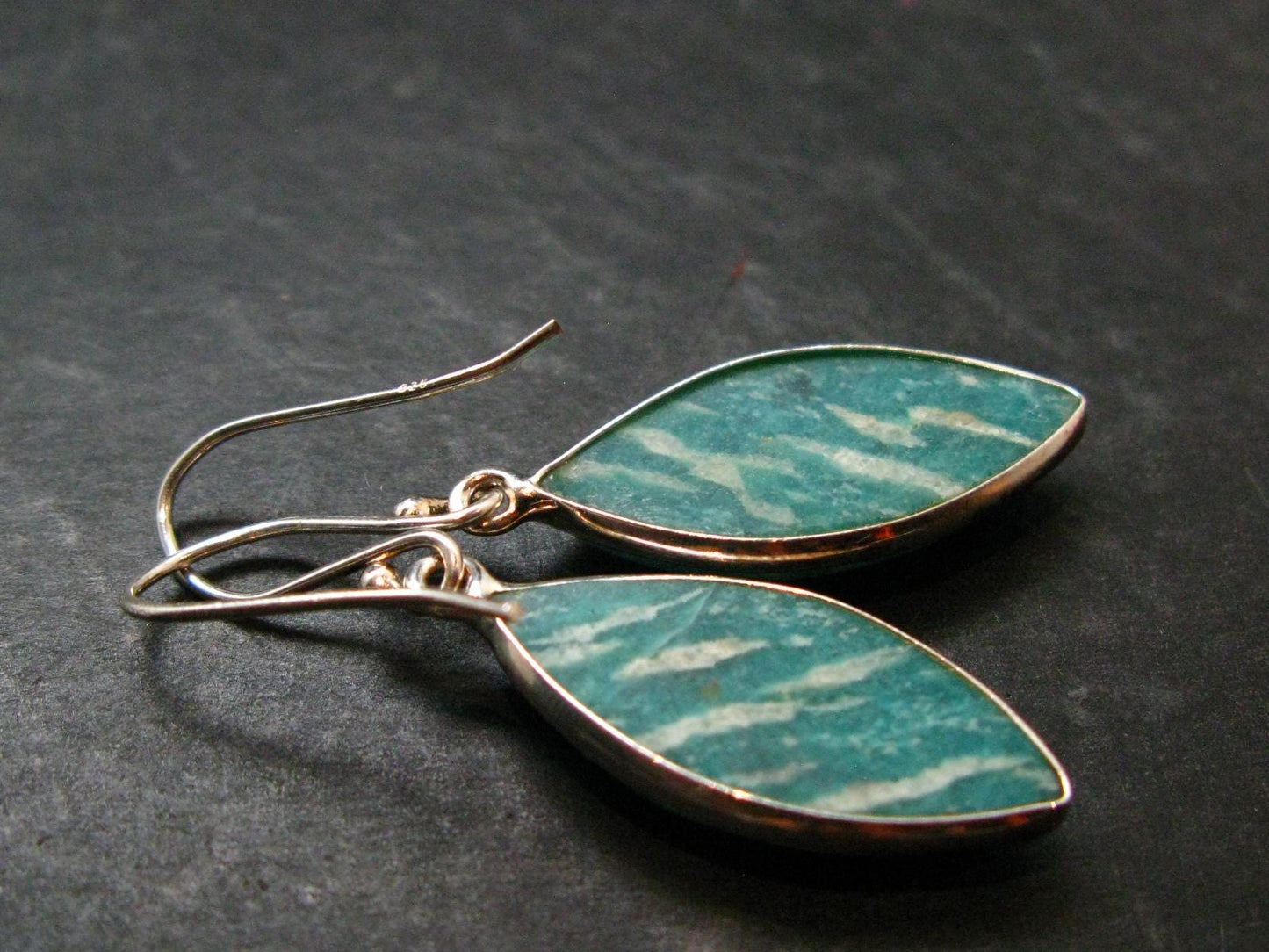 Amazonite Silver Earrings from Russia - 4.52 Grams