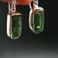 Watermelon Tourmaline Sterling Silver Earrings from Brazil - 1.2" - 3.94 Grams