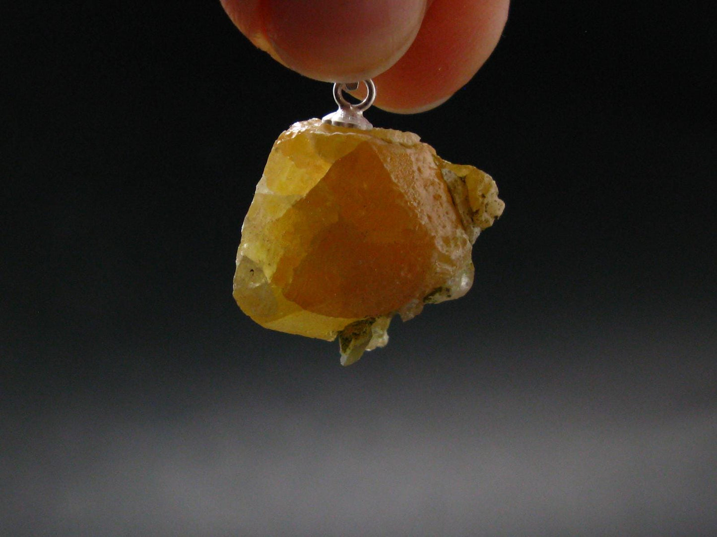 Wulfenite Crystal Silver Pendant From Arizona, USA - 1.0" - 8.42 Grams