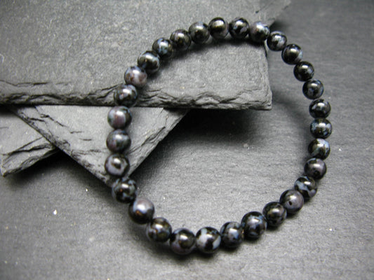 Gabbro Mystic Merlinite Genuine Bracelet ~ 7 Inches ~ 6mm Round Beads