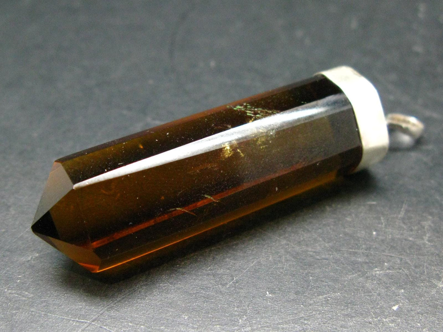Natural Unheated Citrine Sterling Silver Pendant from Zambia - 2.6" - 23.43 Grams