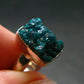 Emerald Green Dioptase Crystal Silver Ring from Congo - 4.05 Grams - Size 5