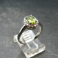 Natural Faceted Peridot Olivine Sterling Silver Ring - 2.86 Grams - Size 7.5