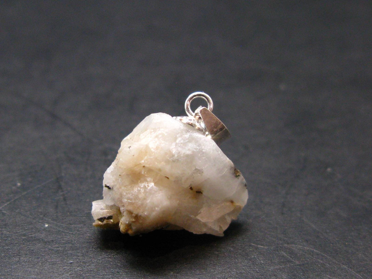 Natrolite Crystal Silver Pendant from Canada - 0.7" - 1.91 Grams