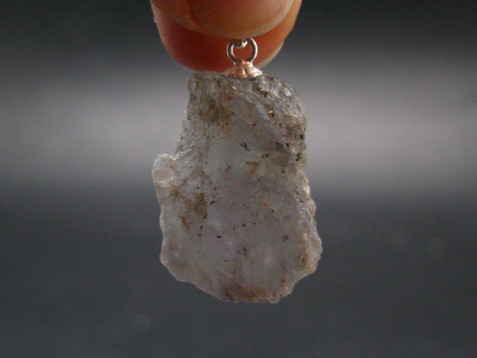 Gray Herderite Silver Pendant from Africa - 1.2" - 6.49 Grams