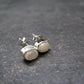 Very Rare White Cryolite 925 Silver Stud Earrings from Greenland - 0.6" - 1.42 Grams
