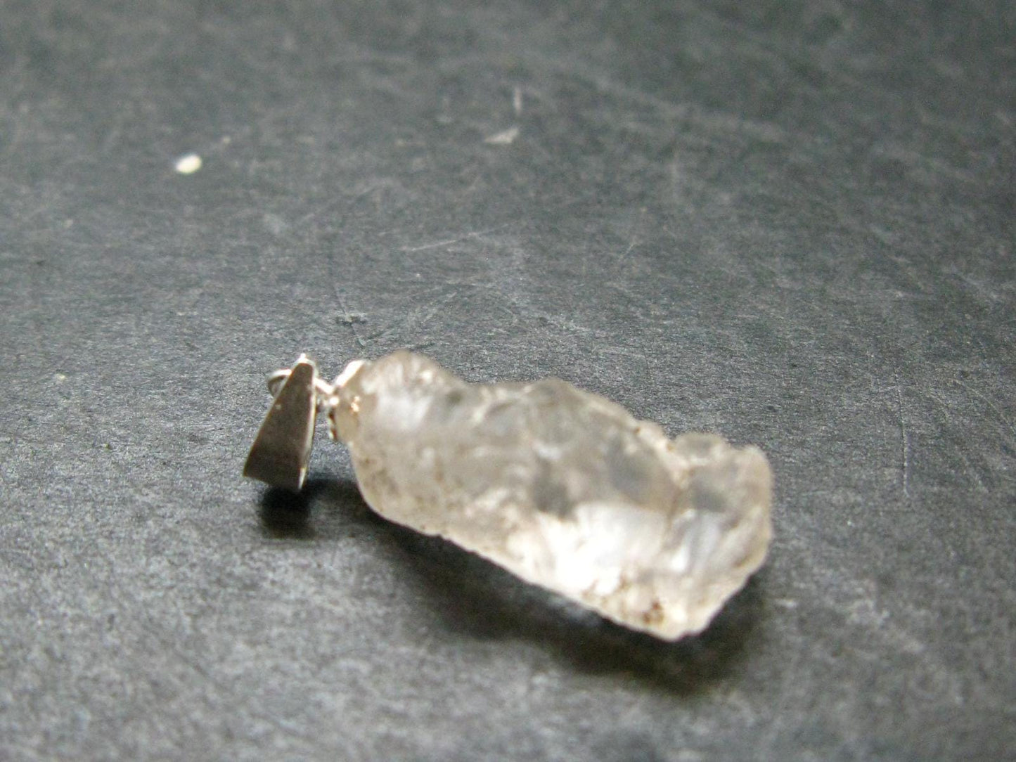 Rare Terminated Gemmy Nirvana (Pink Ice) Quartz Crystal Silver Pendant from the Himalayas - 1.0" - 1.75 Grams