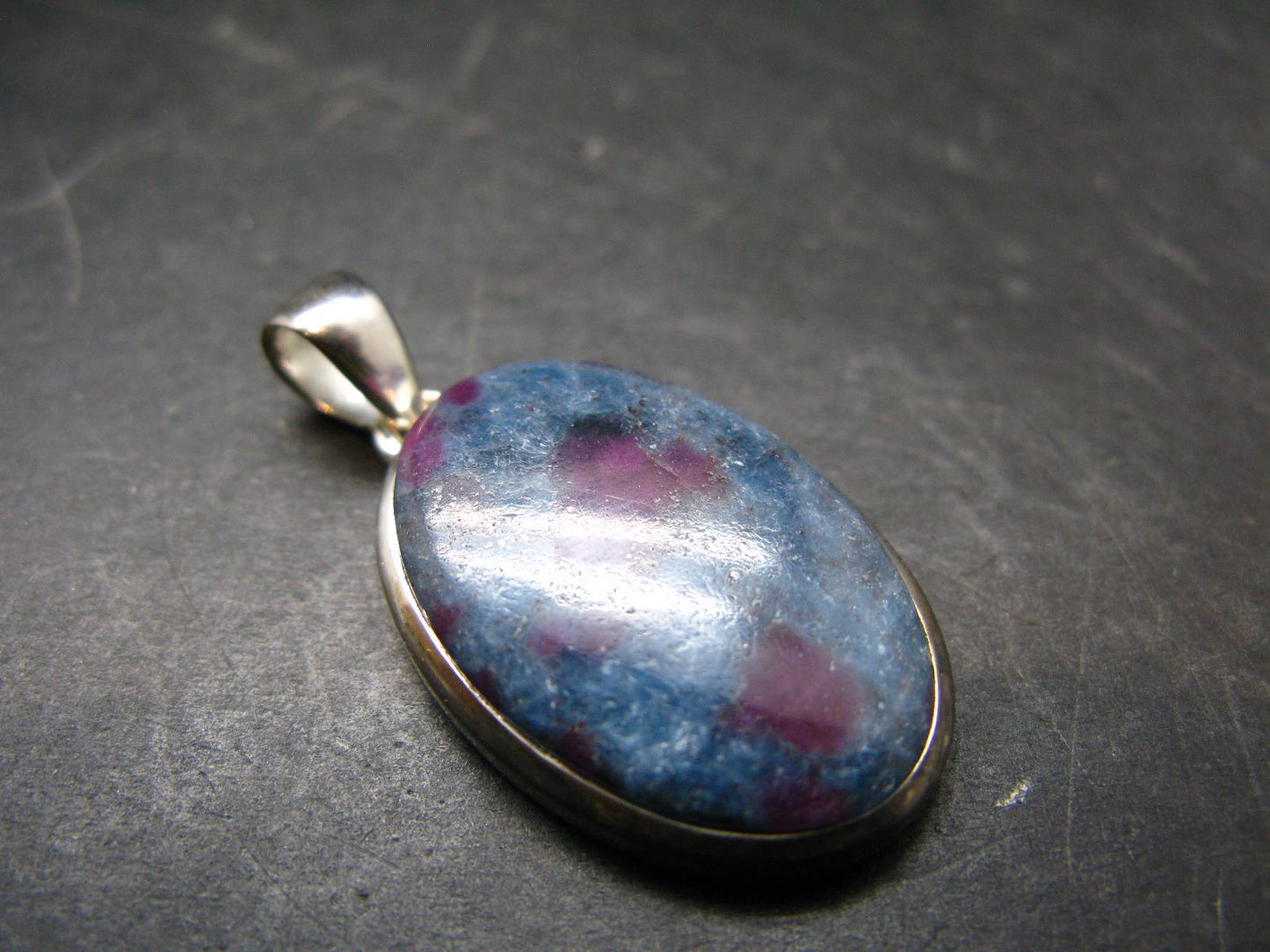 Ruby & Kyanite Silver Pendant From India - 9.76 Grams