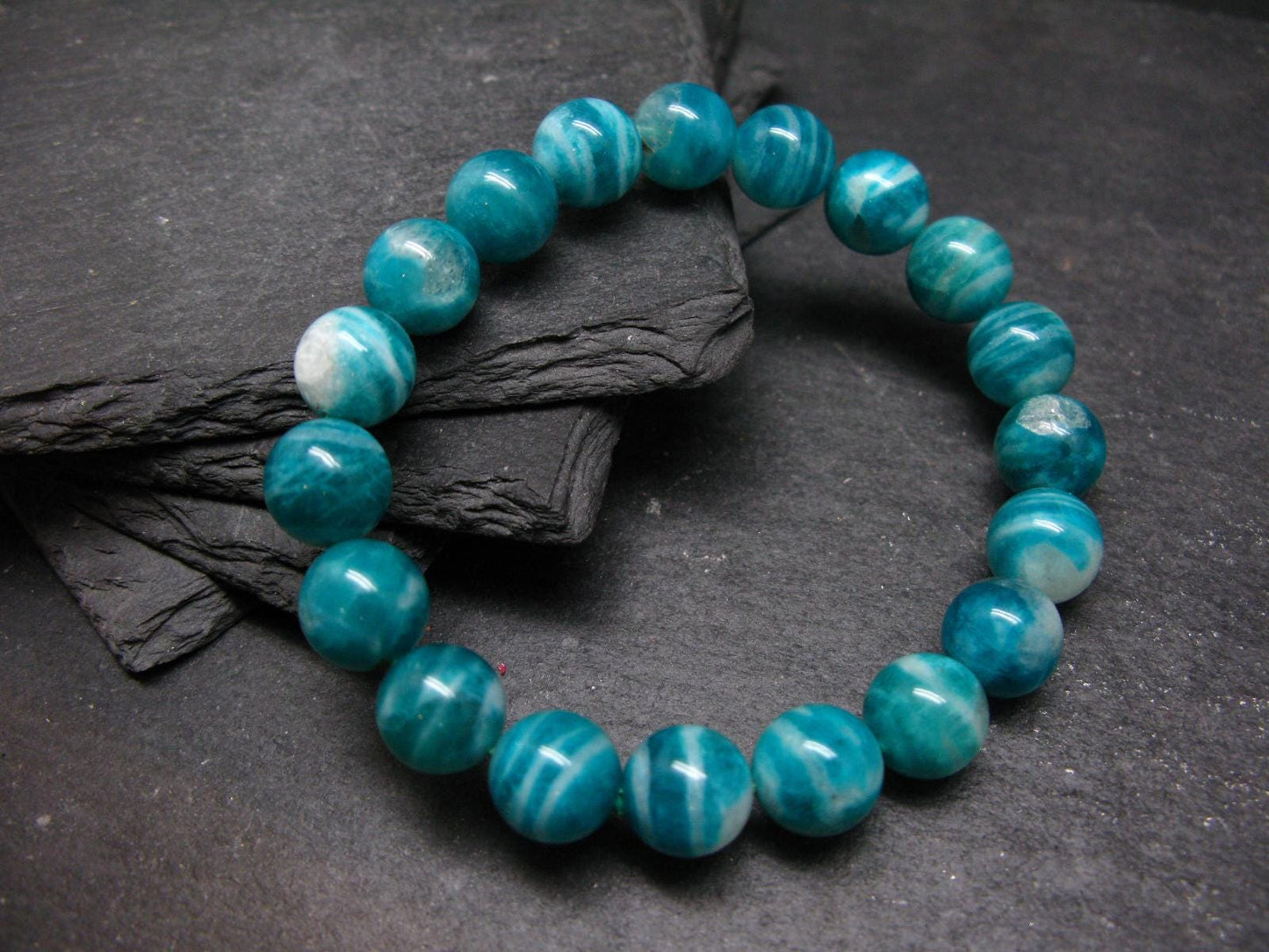 Russian Amazonite Genuine Bracelet ~ 7 Inches ~ 10mm Round Beads