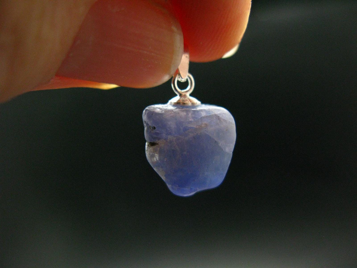Tanzanite Pendant In Sterling Silver From Tanzania - 0.8" - 1.85 Grams