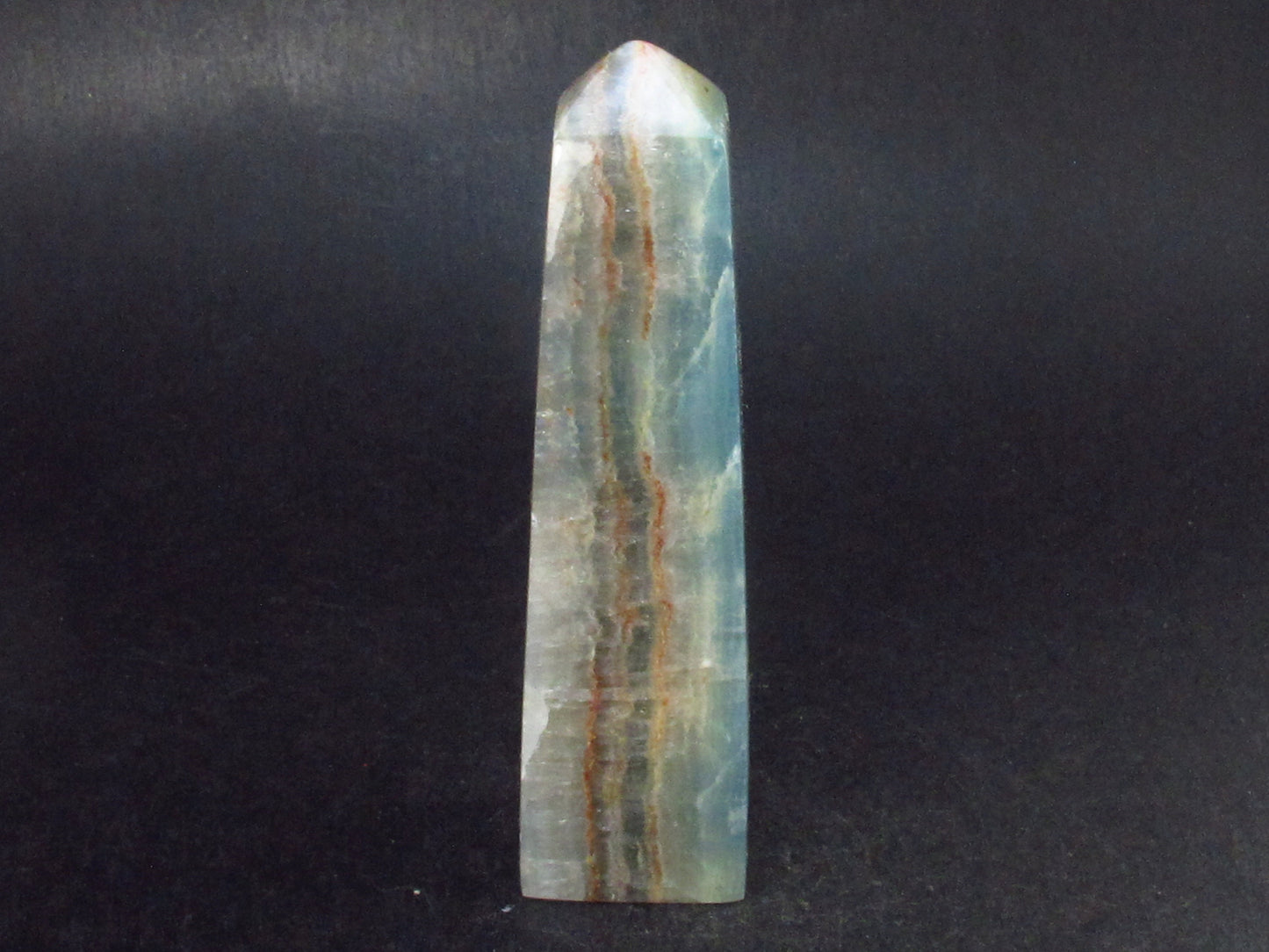Nice Lemurian Aquatine Blue Calcite Obelisk Pyramid From Argentina - 3.4" - 84.3 Grams