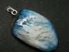 Blue Ice Glacierite Silver Pendant from Indonesia - 1.6" - 8.79 Grams