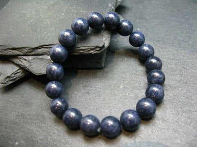 Blue Sapphire Genuine Bracelet ~ 7 Inches ~ 10mm Round Beads