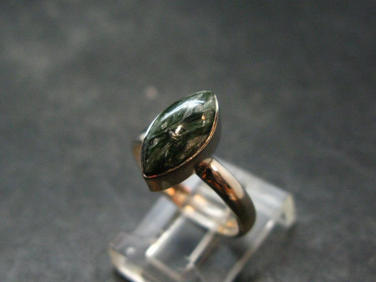 Seraphinite Clinochlore Angel Wings 925 Silver Ring From Russia - 2.11 Grams - Size 6