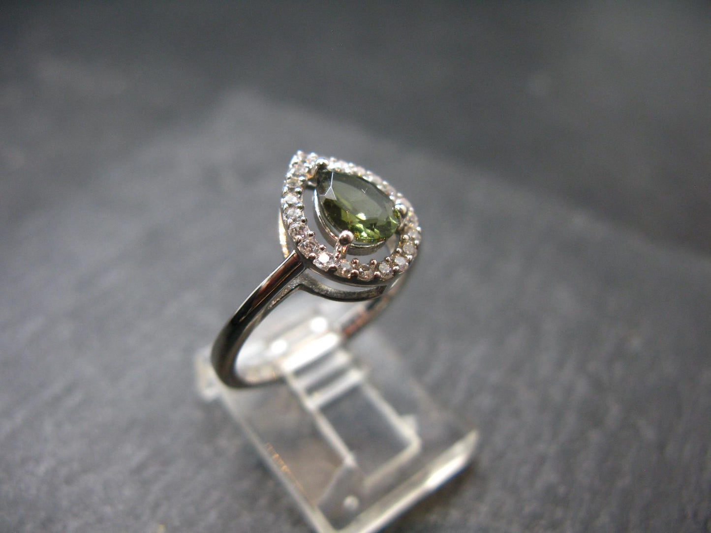 Moldavite Sterling Silver Ring From Czech Republic - Size 6 - 2.21 Grams