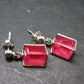 Rhodochrosite Gem Sterling Silver Stud Earrings From Alma Colorado - 0.7" - 4.08 Grams