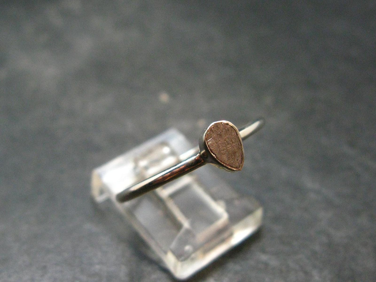 Muonionalusta Meteorite Sterling Silver Ring from Sweden - 1.71 Grams - Size 10