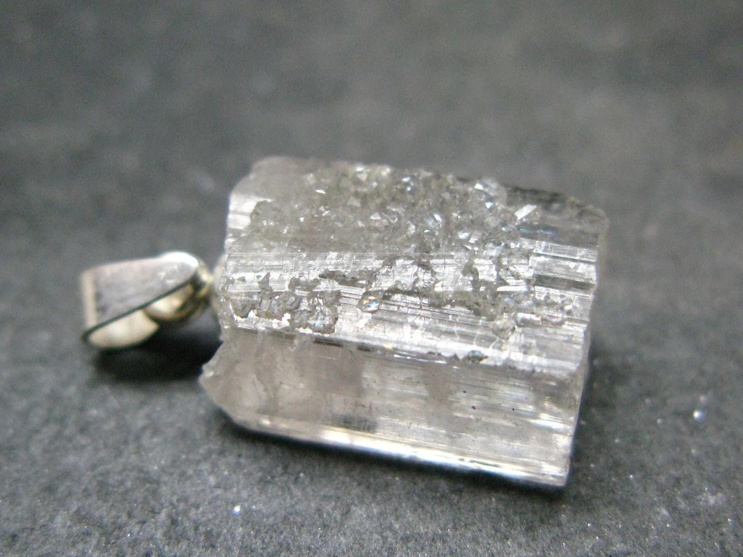 Nice Terminated Danburite Crystal Silver Pendant from Russia - 0.8" - 1.90 Grams