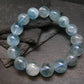Blue Topaz Genuine Bracelet ~ 7.5 Inches ~ 14mm Round Beads